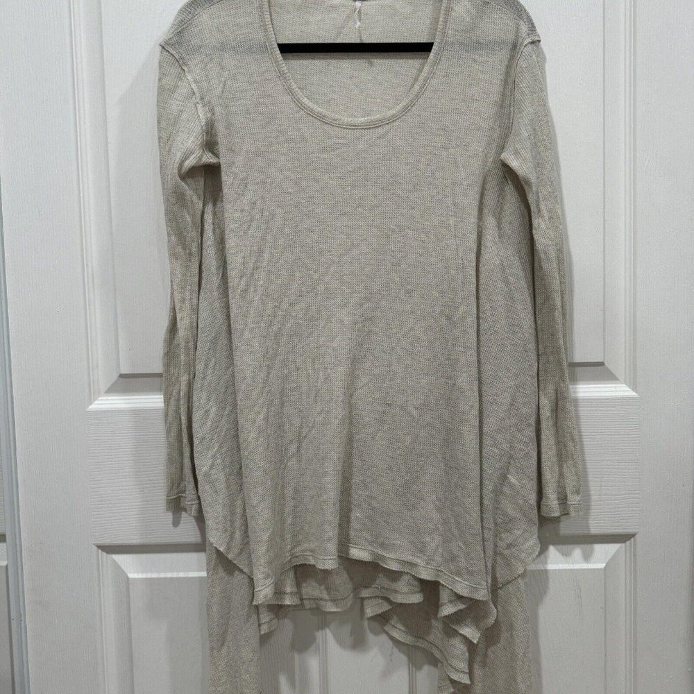 Women’s  Free People Oatmeal Waffle Long Sleeve‎ Top Small. S - Picture 3 of 8